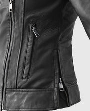 Karen Gillan Black Leather Jacket