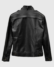 Men's Military Inspired Leather Jacket 