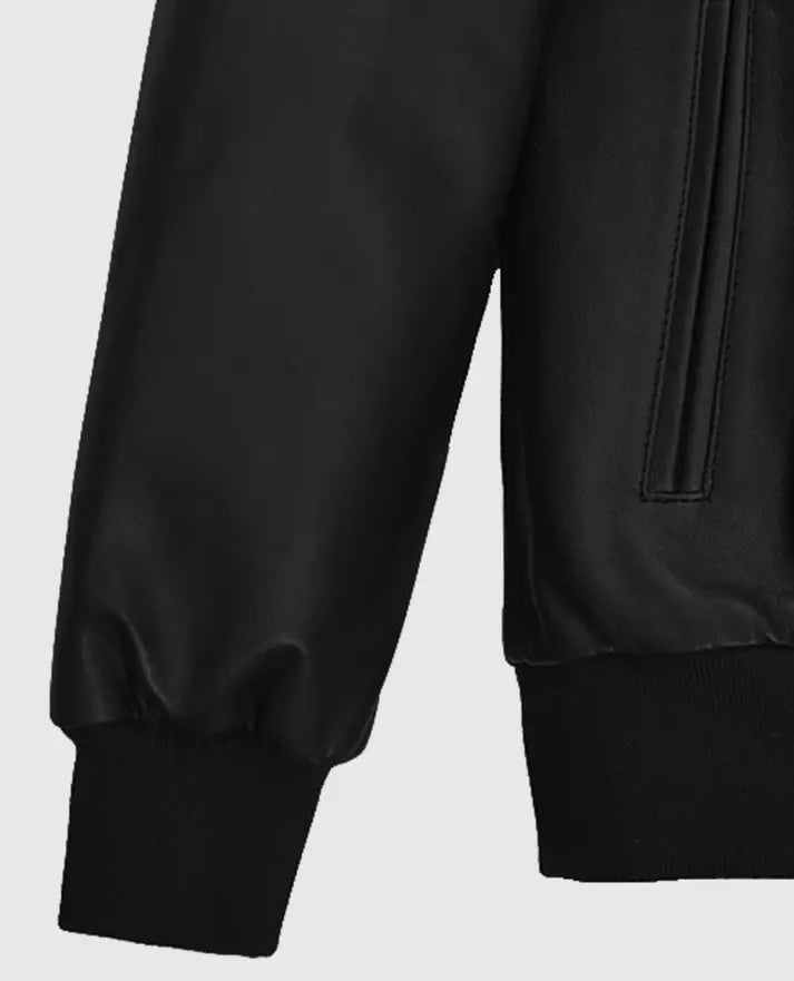 John Cho Leather Bomber Jacket