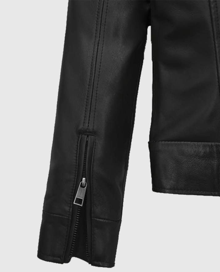 Hailey Baldwin Bieber Black Leather Jacket