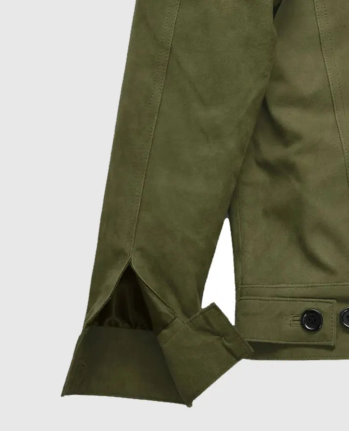 Ryan Reynolds Olive Suede Leather Jacket