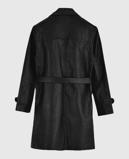 Men's Vintage 1970's Leather Trench Coat