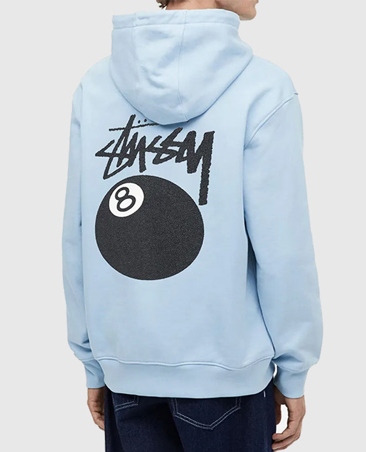 8 Ball Stussy Light Blue Hoodie