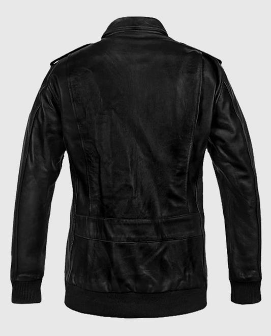 A2 Flight Black Bomber Leather Jacket