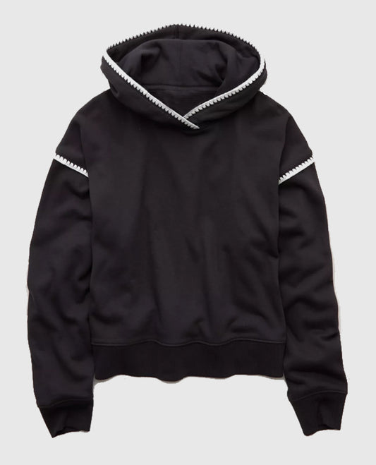 AE Contrast Stitch Black Hoodie