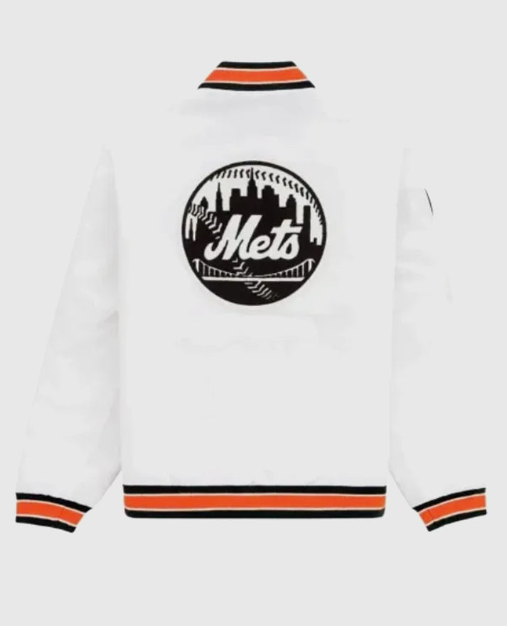 Aime Leon Dore Mets Satin Stadium White Jacket