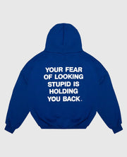 Alchemai Fear of Looking Stupid Blue Fleece Hoodie