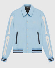 Amiri Bones Letterman Blue Wool Jacket