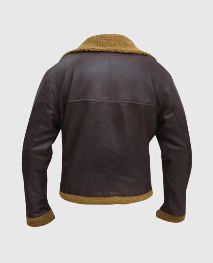 Men's B3 Flying Aviator Pilot Shearling Brown Jacket - second image