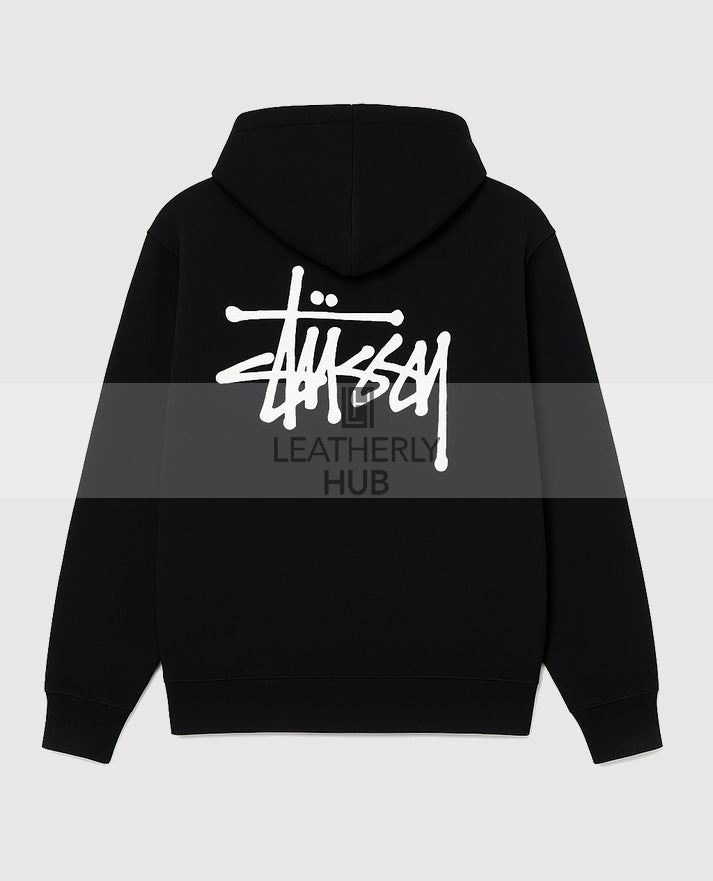 Basic Stussy Black Pullover Hoodie
