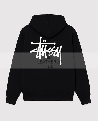 Basic Stussy Black Pullover Hoodie