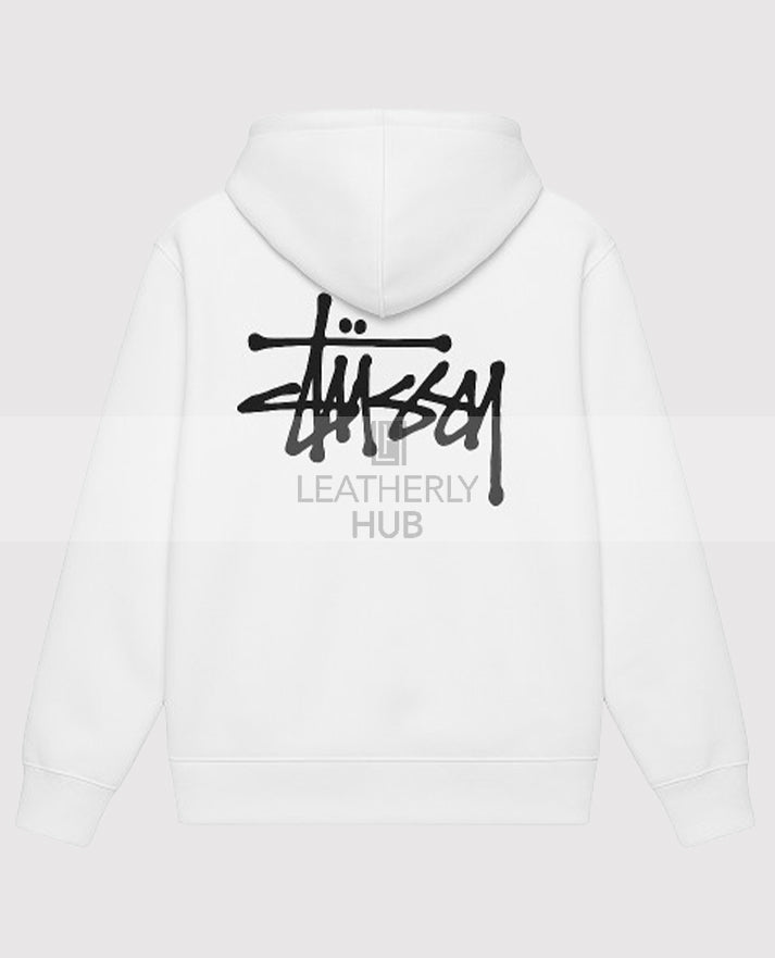 Basic Stussy White Pullover Hoodie