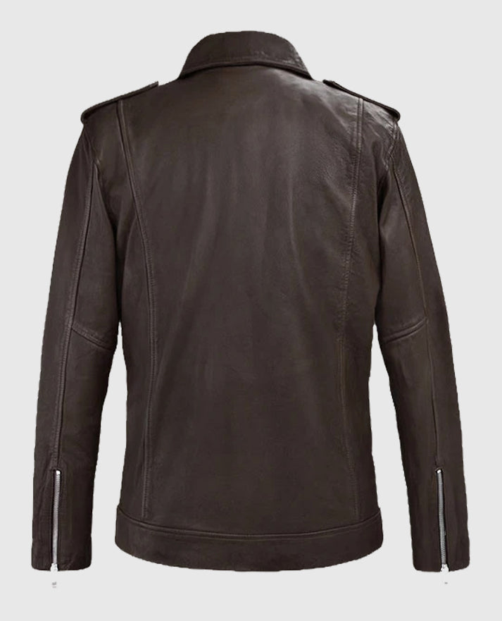 Beast Brown Biker Style Leather Jacket