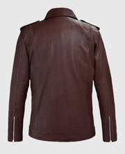 Beast Burgundy Biker Leather Jacket