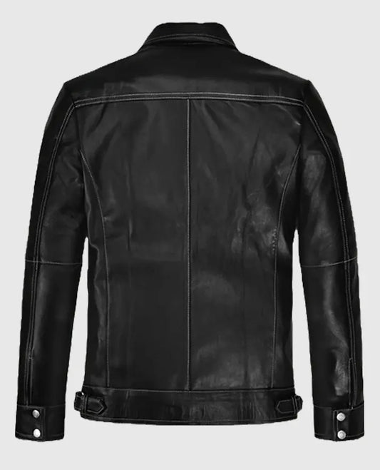 Black Slim Fit Leather Jacket