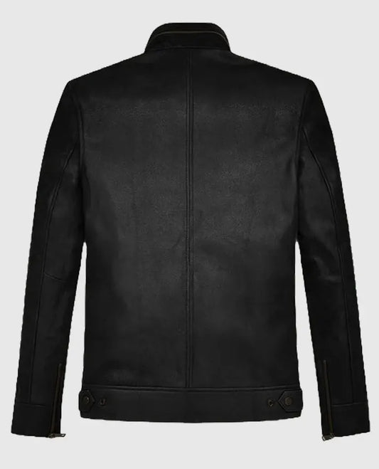 Black Tactical Field Leather Jacket