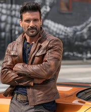 Boss Level Roy Pulver Brown Leather Jacket