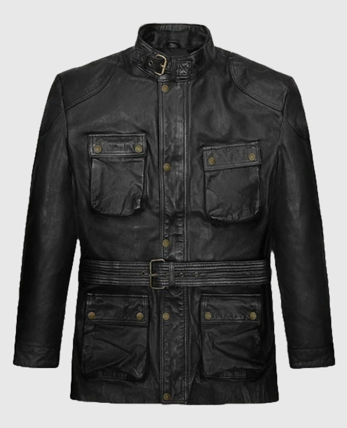Brad Pitt Benjamin Black Leather Jacket