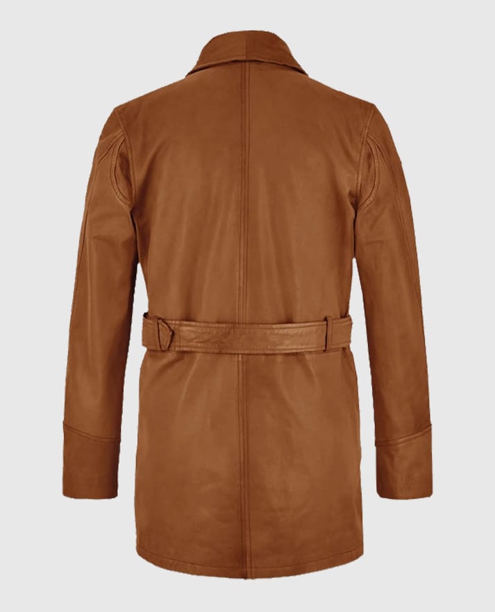 Brad Pitt Legends of the Fall Brown Leather Trench Coat