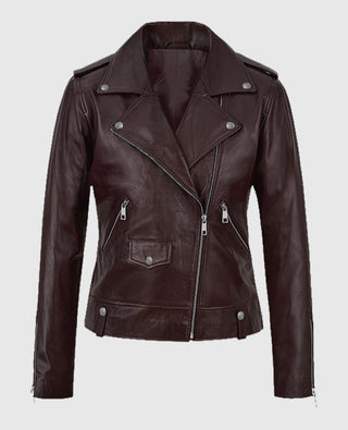 Burgundy Meghan Markle Leather Jacket