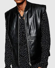 Casual Black Leather Vest