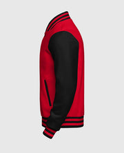 Casual Red and Black Letterman Sports Jacket