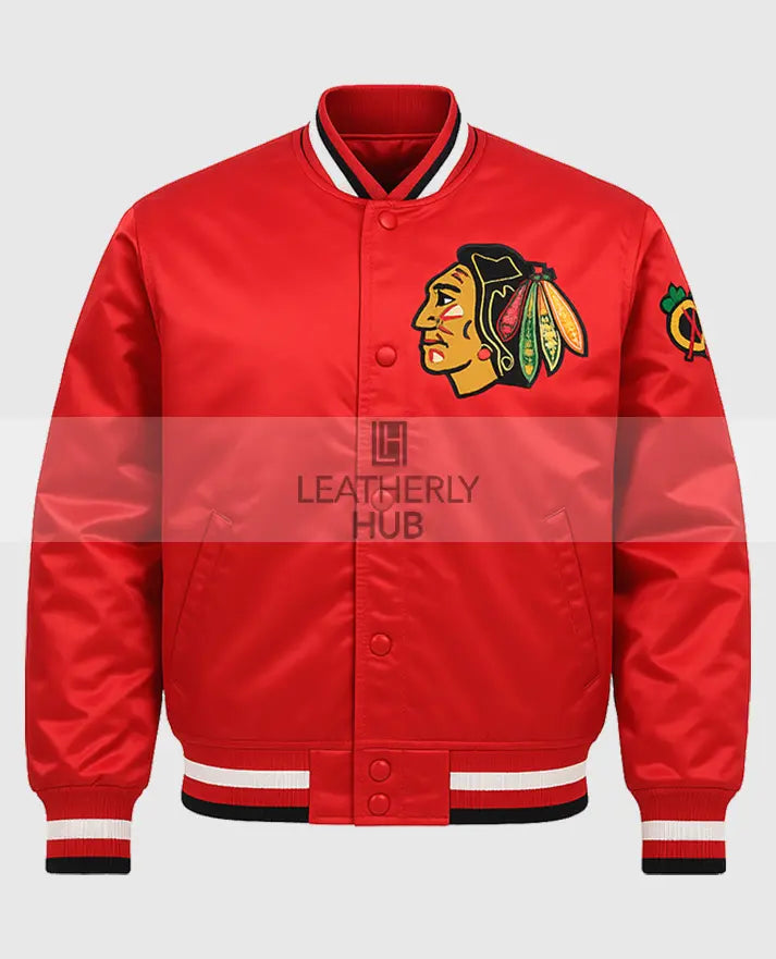 Chicago Blackhawks Starter Red Satin Jacket