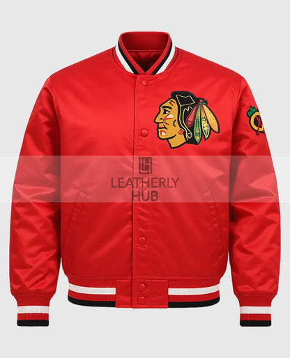 Chicago Blackhawks Starter Red Satin Jacket