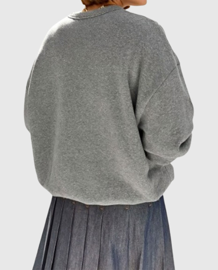 Christa Miller Grey Oversized Sweatshirt