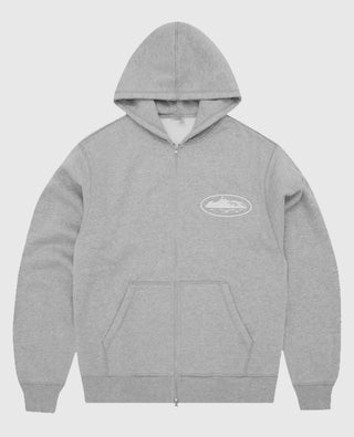 Corteiz Island Gray Zip Hoodie