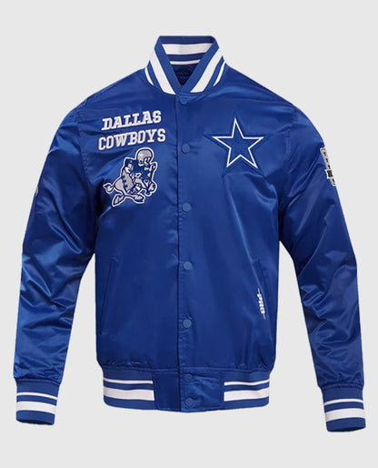 Dallas Cowboys Retro Classic Rib White Blue Jacket