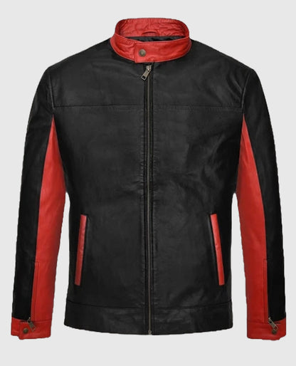 Dark Knight Black & Red Leather Jacket
