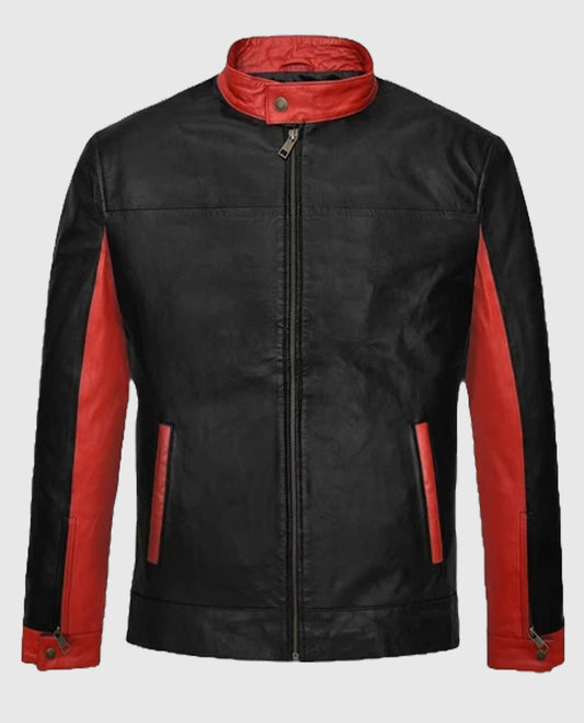Dark Knight Black & Red Leather Jacket