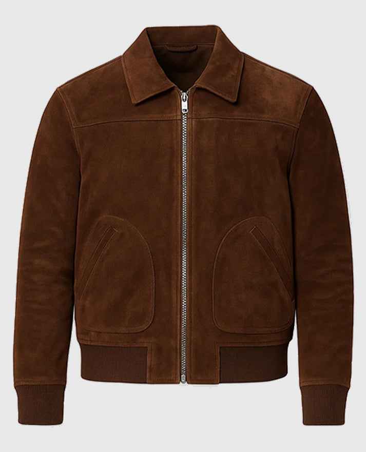 David Beckham Brown Leather Suede Jacket