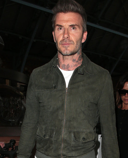 David Beckham Green Suede Jacket