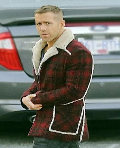 Deadpool Ryan Reynolds Red Shearling Jacket