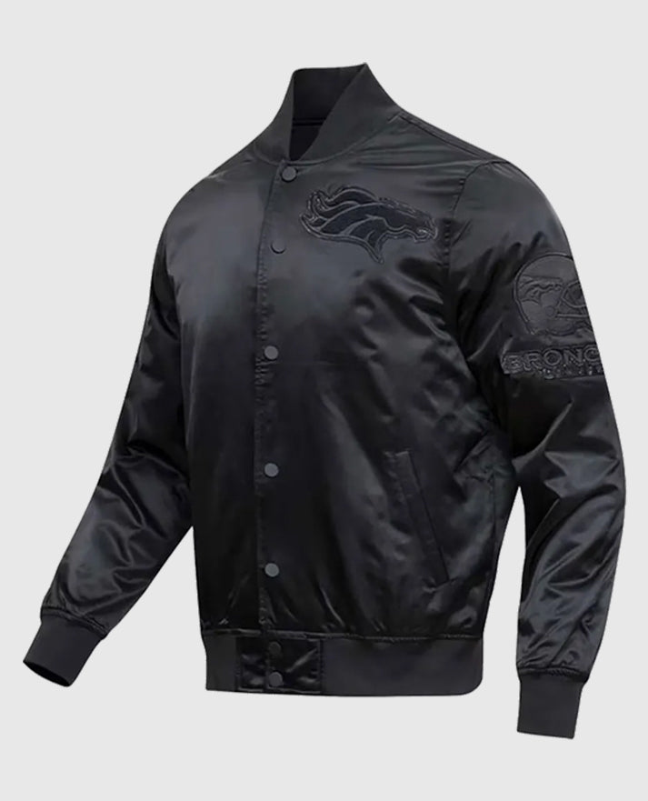 Denver Broncos Triple Black Varsity Jacket