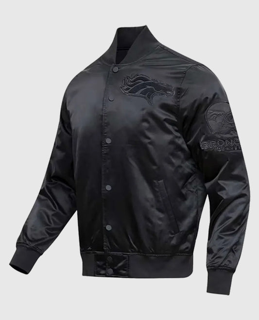 Denver Broncos Triple Black Varsity Jacket