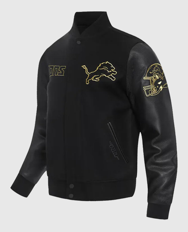 Detroit Lions Black & Gold Varsity Jacket