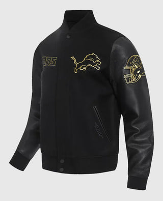 Detroit Lions Black & Gold Varsity Jacket