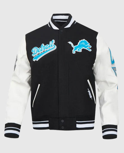 Detroit Lions Script Tail Classic Rib Varsity Jacket