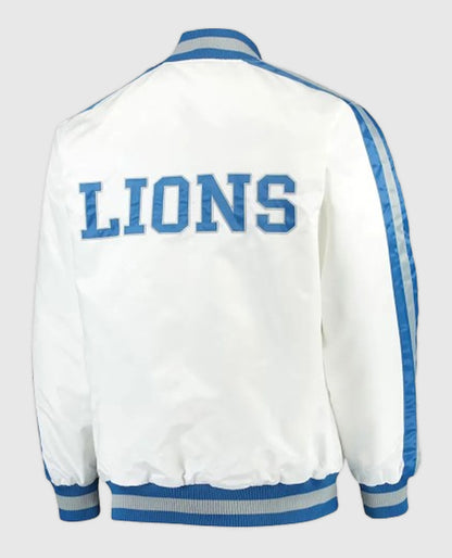 Detroit Lions Throwback D-Line White Jacket