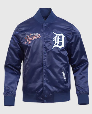 Detroit Tigers Souvenir Blue Satin Jacket
