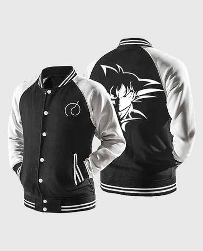 Dragon Ball Goku Black White Varsity Jacket