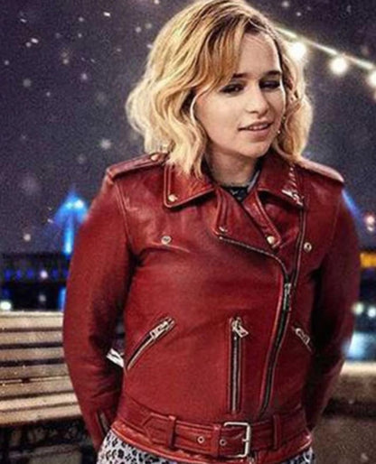 Emilia Clarke Last Christmas Leather Jacket