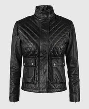 Emily Blunt Black Leather Jacket