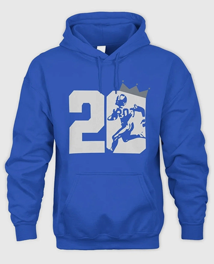 Eminem Barry Sanders Blue Pullover Hoodie