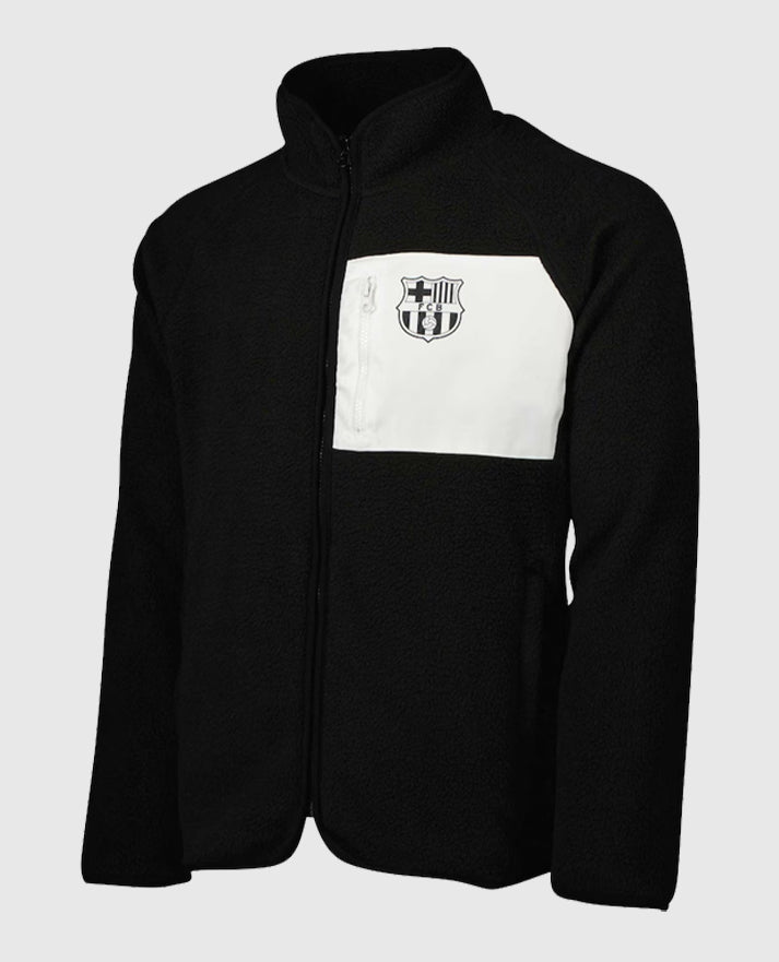 FC Barcelona Pile Raglan Black Jacket