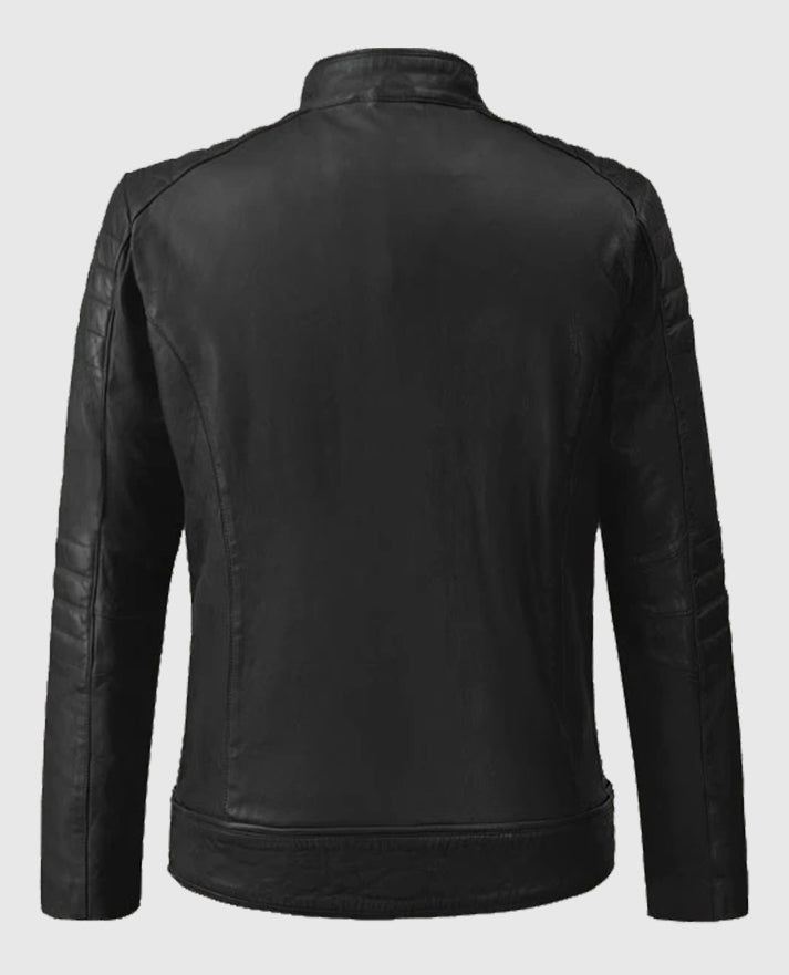 Men's Firefly Moto Black Biker Leather Jacket - second image