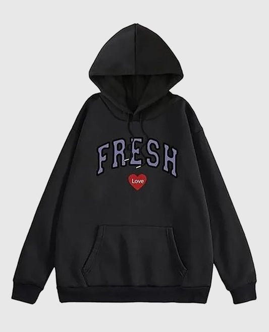 Fresh Love Unisex Pull-Over Black Hoodie